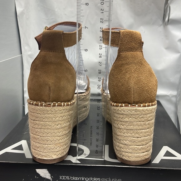 BNWT Aqua Platform Wedge Espadrille Sandals Tan sued Ria 10 - Picture 5 of 9